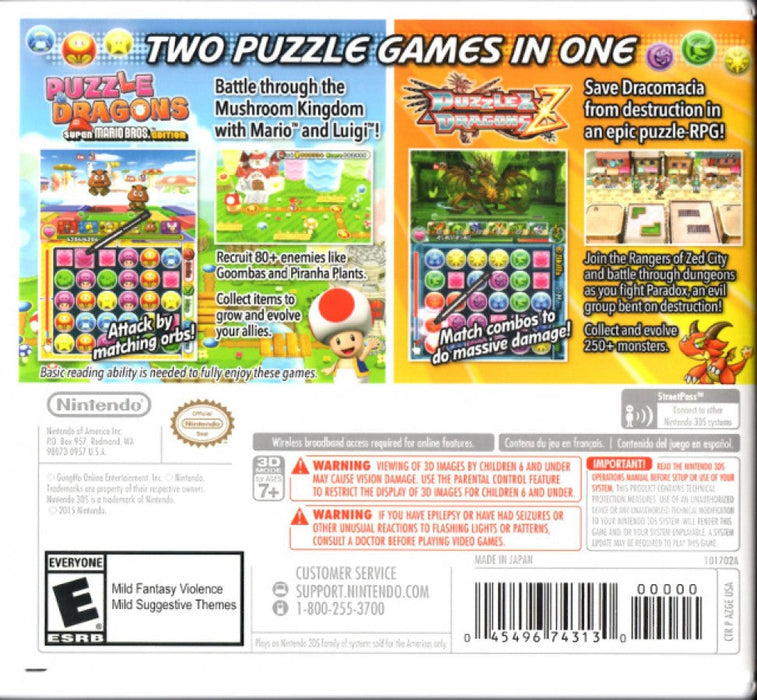Puzzle & Dragons Z + Puzzle & Dragons: Super Mario Bros. Edition – Nintendo 3DS (3DS) - for just $20.99! 