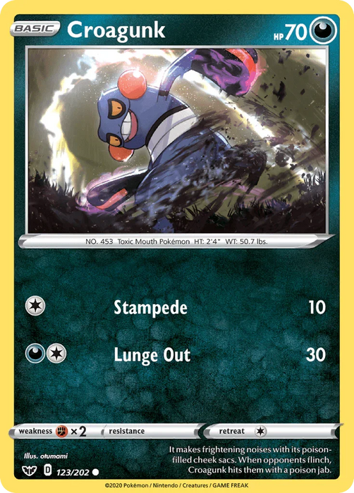 Croagunk (123/202) [Sword & Shield: Base Set] - for just $0.10! 
