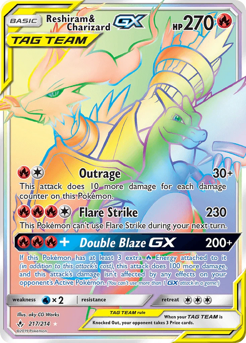 Reshiram & Charizard GX (217/214) [Sun & Moon: Unbroken Bonds] - for just $84.25! 