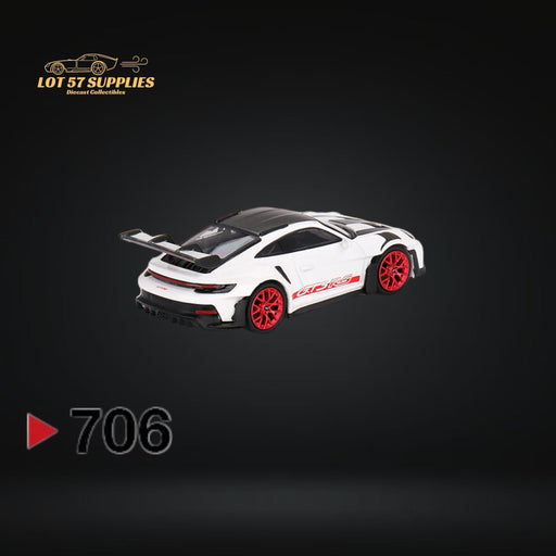 (Pre-Order) Mini-GT Porsche 911 (992) GT3 RS Weissach Package White with Pyro Red #706 1:64 MGT00706 - Just $19.99! Shop now at Retro Gaming of Denver