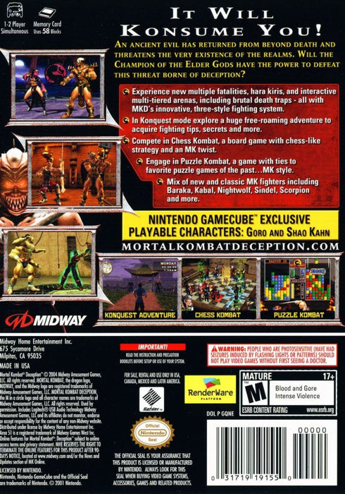 Mortal Kombat: Deception – GameCube (GC) - for just $50.99! 