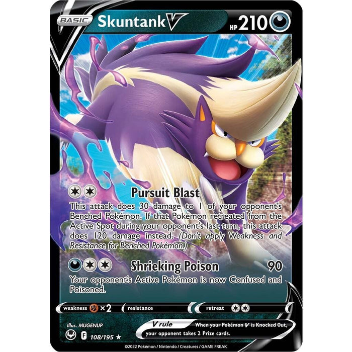 Skuntank V (108/195) [Sword & Shield: Silver Tempest] - Just $0.38! Shop now at Retro Gaming of Denver