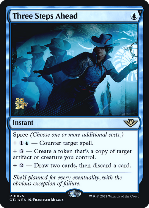Three Steps Ahead (PRE-075) - Outlaws of Thunder Junction Promos Foil - for just $2.87! 