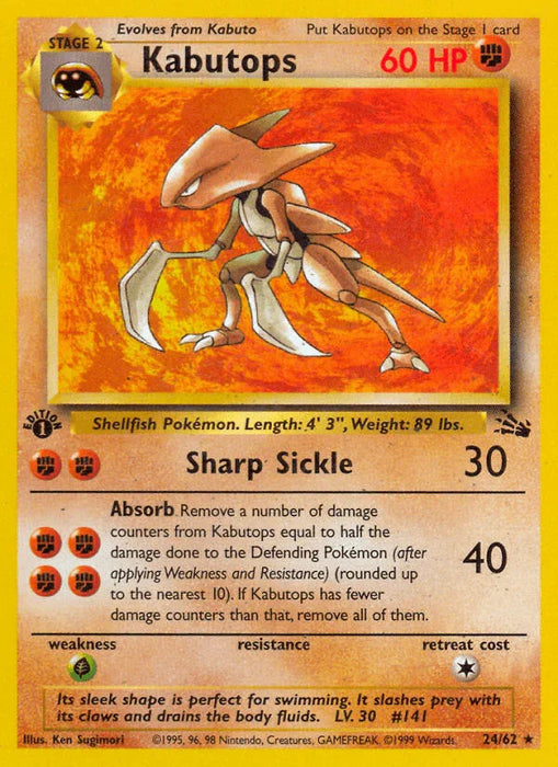 Kabutops (24/62) [Fossil 1st Edition] - for just $4.45! 