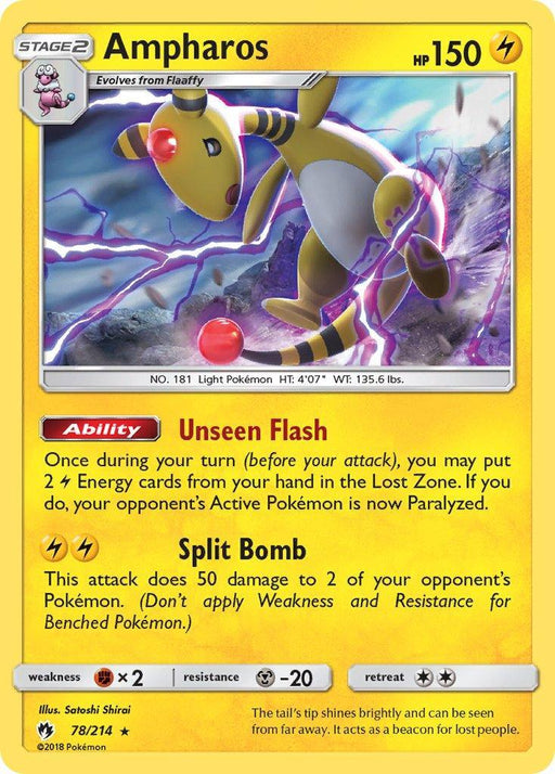 Ampharos (78/214) (Theme Deck Exclusive) [Sun & Moon: Lost Thunder] - for just $0.30! 