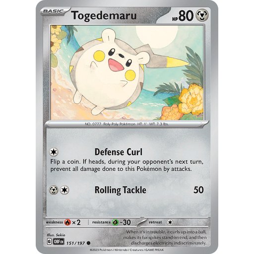 Togedemaru (151/197) [Scarlet & Violet: Obsidian Flames] - Just $0.04! Shop now at Retro Gaming of Denver