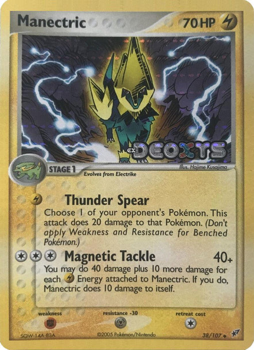 Manectric (38/107) (Stamped) [EX: Deoxys] - for just $35! 