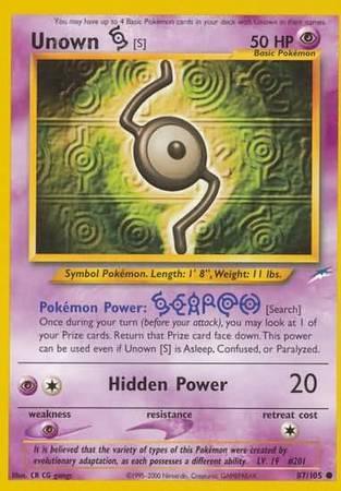 Unown [S] (87/105) [Neo Destiny Unlimited] - for just $0.50! 