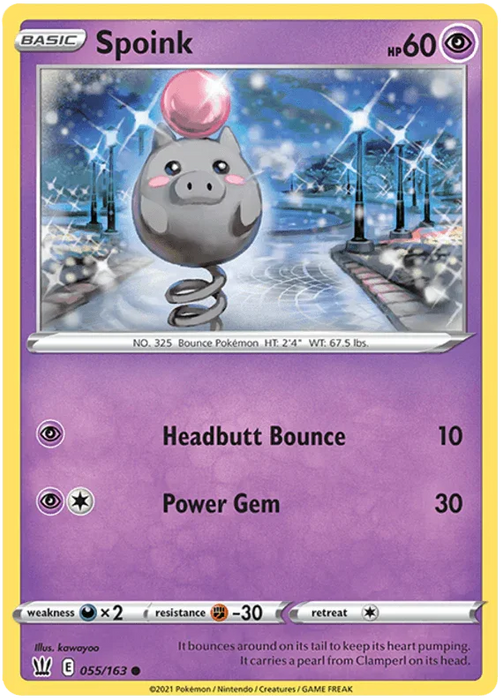 Spoink (055/163) [Sword & Shield: Battle Styles] - for just $0.10! 