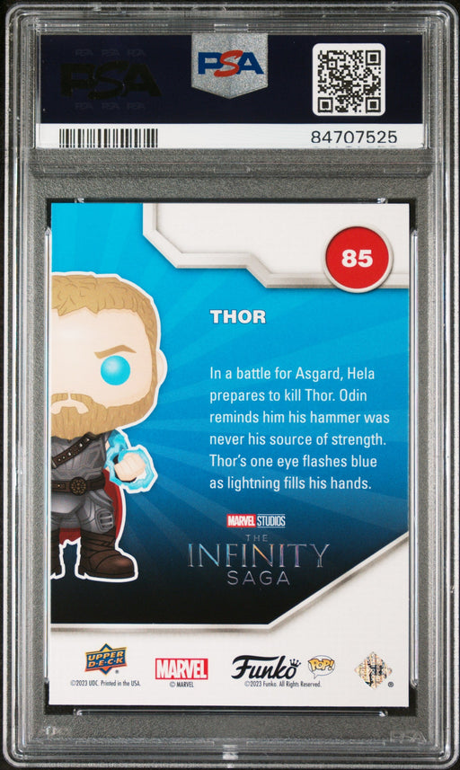 2023 UPPER DECK FUNKO POP MARVEL  THOR PLATINUM #85  PSA 10 - for just $39! 