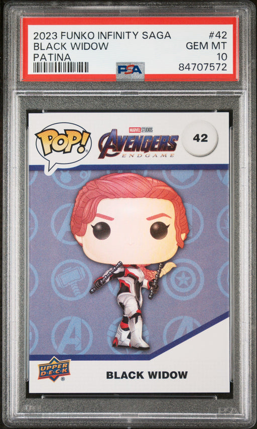 2023 UPPER DECK FUNKO POP MARVEL  BLACK WIDOW PATINA #42  PSA 10 - for just $54! 