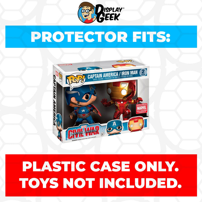 Pop Protector for 2 Pack Captain America & Iron Man Civil War Funko Pop - Just $13.99! Shop now at Retro Gaming of Denver