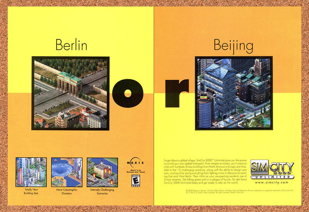 2002 Sim City Unlimited 3000 PC Original Ad v3 - for just $21.49! 