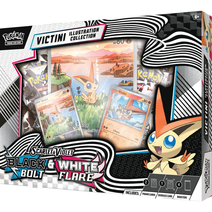 Pokemon: Scarlet & Violet - Black Bolt & White Flare - Victini Illustration Collection - for just $39.99! 