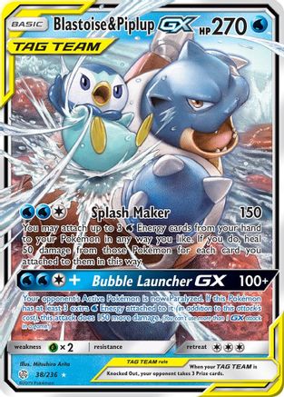 Blastoise & Piplup GX 038/236 - SM  Cosmic Eclipse Holofoil - for just $22.48! 