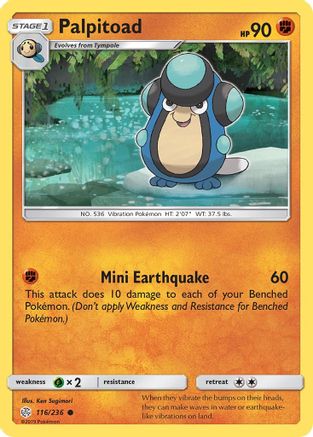 Palpitoad 116/236 - SM  Cosmic Eclipse Reverse Holofoil - for just $0.06! 
