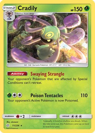 Cradily 011/236 - SM  Cosmic Eclipse - for just $0.28! 