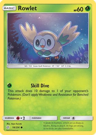 Rowlet 018/236 - SM  Cosmic Eclipse Reverse Holofoil - for just $0.38! 