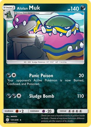 Alolan Muk 131/236 - SM  Cosmic Eclipse Reverse Holofoil - for just $0.47! 