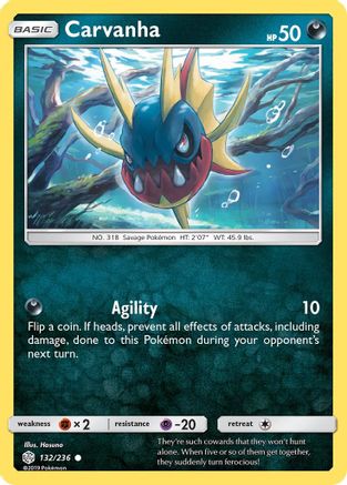 Carvanha 132/236 - SM  Cosmic Eclipse Reverse Holofoil - for just $0.13! 