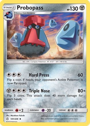 Probopass 141/236 - SM  Cosmic Eclipse Reverse Holofoil - for just $0.18! 