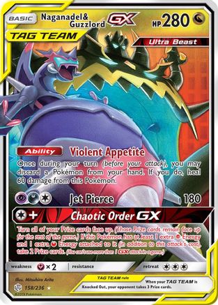 Naganadel & Guzzlord GX 158/236 - SM  Cosmic Eclipse Holofoil - for just $4.98! 