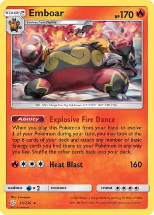 Emboar 033/236 - SM  Cosmic Eclipse - for just $0.23! 