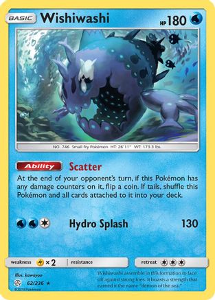 Wishiwashi 062/236 - SM  Cosmic Eclipse Reverse Holofoil - for just $0.30! 