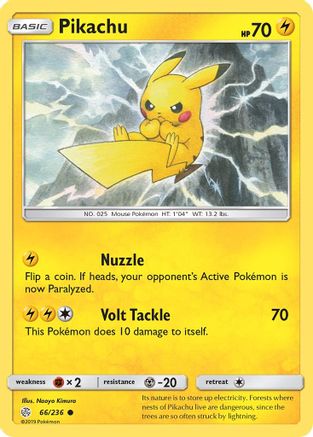 Pikachu 066/236 - SM  Cosmic Eclipse Reverse Holofoil - for just $3! 