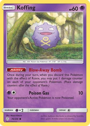 Koffing 076/236 - SM  Cosmic Eclipse Reverse Holofoil - for just $0.18! 