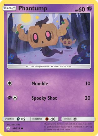 Phantump 093/236 - SM  Cosmic Eclipse Reverse Holofoil - for just $0.20! 
