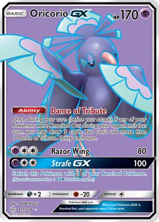 Oricorio GX (Full Art) 217/236 - SM  Cosmic Eclipse Holofoil - for just $3.42! 