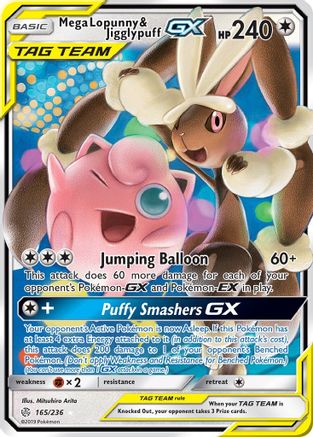 Mega Lopunny & Jigglypuff GX 165/236 - SM  Cosmic Eclipse Holofoil - for just $12! 