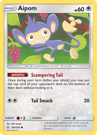 Aipom 169/236 - SM  Cosmic Eclipse - for just $0.08! 