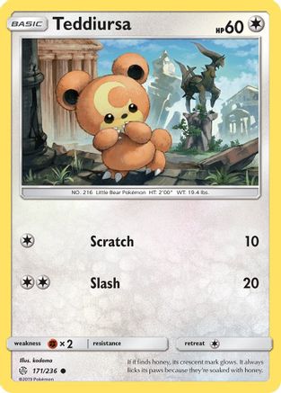 Teddiursa 171/236 - SM  Cosmic Eclipse Reverse Holofoil - for just $0.30! 