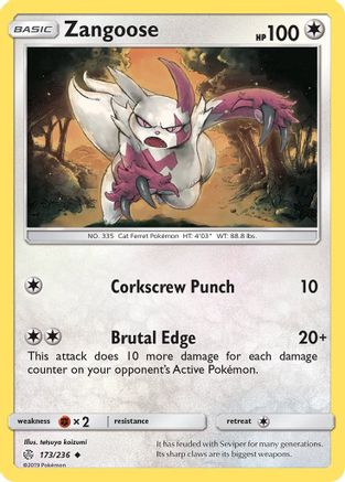 Zangoose 173/236 - SM  Cosmic Eclipse - for just $0.19! 