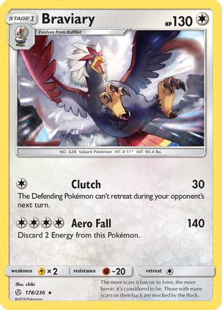 Braviary 178/236 - SM  Cosmic Eclipse Reverse Holofoil - for just $0.25! 