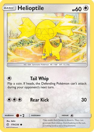Helioptile 179/236 - SM  Cosmic Eclipse - for just $0.08! 