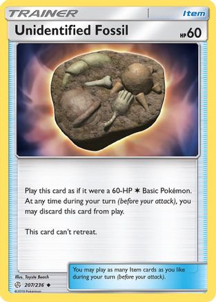 Unidentified Fossil 207/236 - SM  Cosmic Eclipse Reverse Holofoil - for just $0.14! 