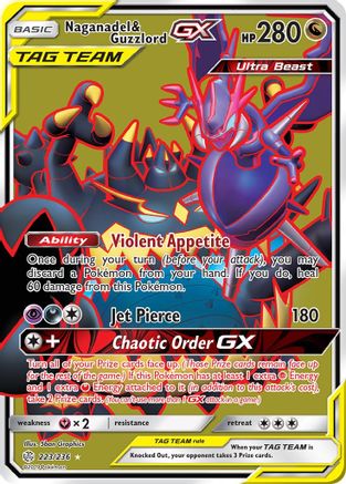 Naganadel & Guzzlord GX (Full Art) 223/236 - SM  Cosmic Eclipse Holofoil - for just $6.68! 