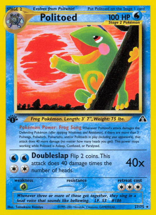 Politoed (27/75) [Neo Discovery 1st Edition] - for just $7! 