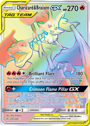Charizard & Braixen GX (Secret) 251/236 - SM  Cosmic Eclipse Holofoil - for just $54! 