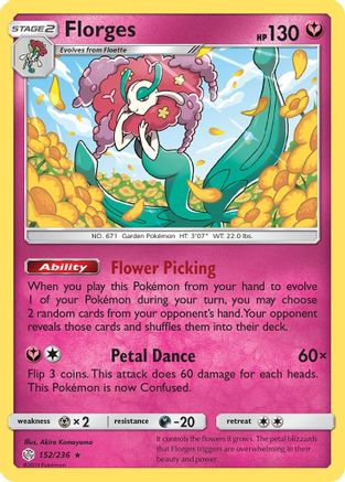 Florges 152/236 - SM  Cosmic Eclipse Holofoil - for just $0.38! 