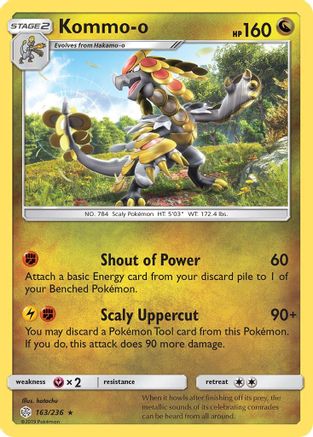 Kommo-o 163/236 - SM  Cosmic Eclipse Reverse Holofoil - for just $0.50! 