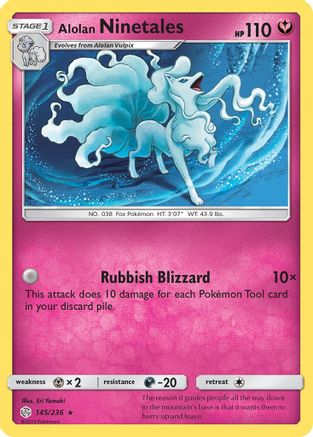 Alolan Ninetales 145/236 - SM  Cosmic Eclipse Holofoil - for just $1.49! 