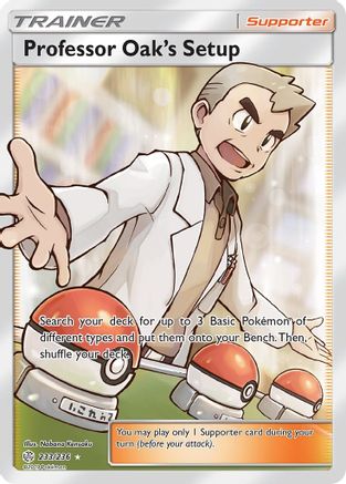 Professor Oak's Setup (Full Art) 233/236 - SM  Cosmic Eclipse Holofoil - for just $31.75! 