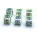 Hollow Metal Wyvern Dice set of six D6s - Silver w/ Green - Premium Polyhedral Dice Set - Just $44.99! Shop now at Retro Gaming of Denver
