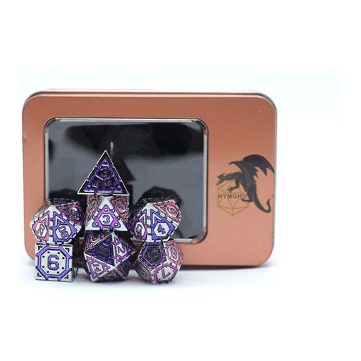 Star Map Solid Metal Polyhedral Dice set - Steel w/ Blue - Premium Polyhedral Dice Set - Just $39.99! Shop now at Retro Gaming of Denver