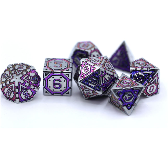 Star Map Solid Metal Polyhedral Dice set - Steel w/ Blue - Premium Polyhedral Dice Set - Just $39.99! Shop now at Retro Gaming of Denver