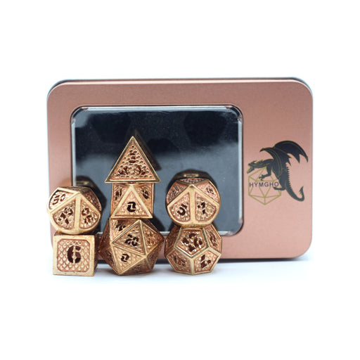 Hollow Metal Wyvern Dice set - Pure Copper - Premium Polyhedral Dice Set - Just $99.99! Shop now at Retro Gaming of Denver